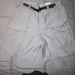 Men's Gray Cargo Shorts, Size 38